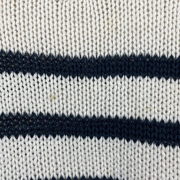 Retrod. Cream & Navy Blue striped scoop neck hi-lo sweater. XXL - Picture 5 of 10